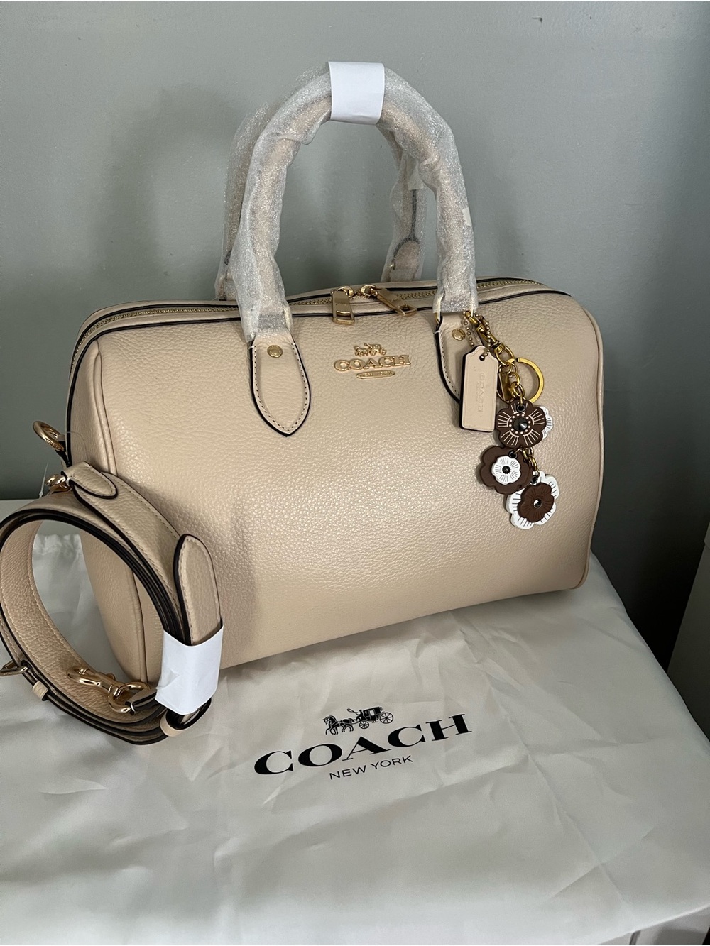 Coach Large Rowan Satchel In Ivory Color - Picture 10 of 10